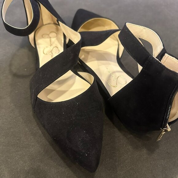 Jessica Simpson low heal suede dressy sandals - Picture 4 of 4